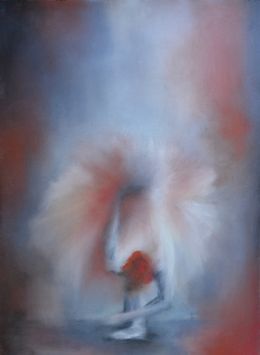 Painting, Orange Flower lV, Kerstin Paillard