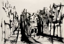 Zeichnungen, Honfleur la Place Hamelin, Frank De Blok