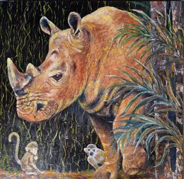 Peinture, Rhinocéros, Nicole Lavigne