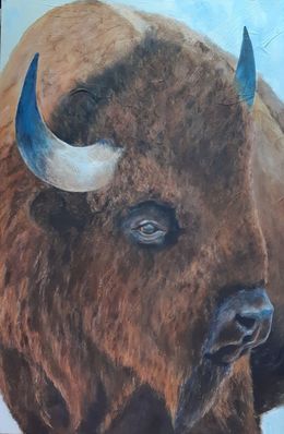 Peinture, Bison d'Amérique, Nicole Lavigne