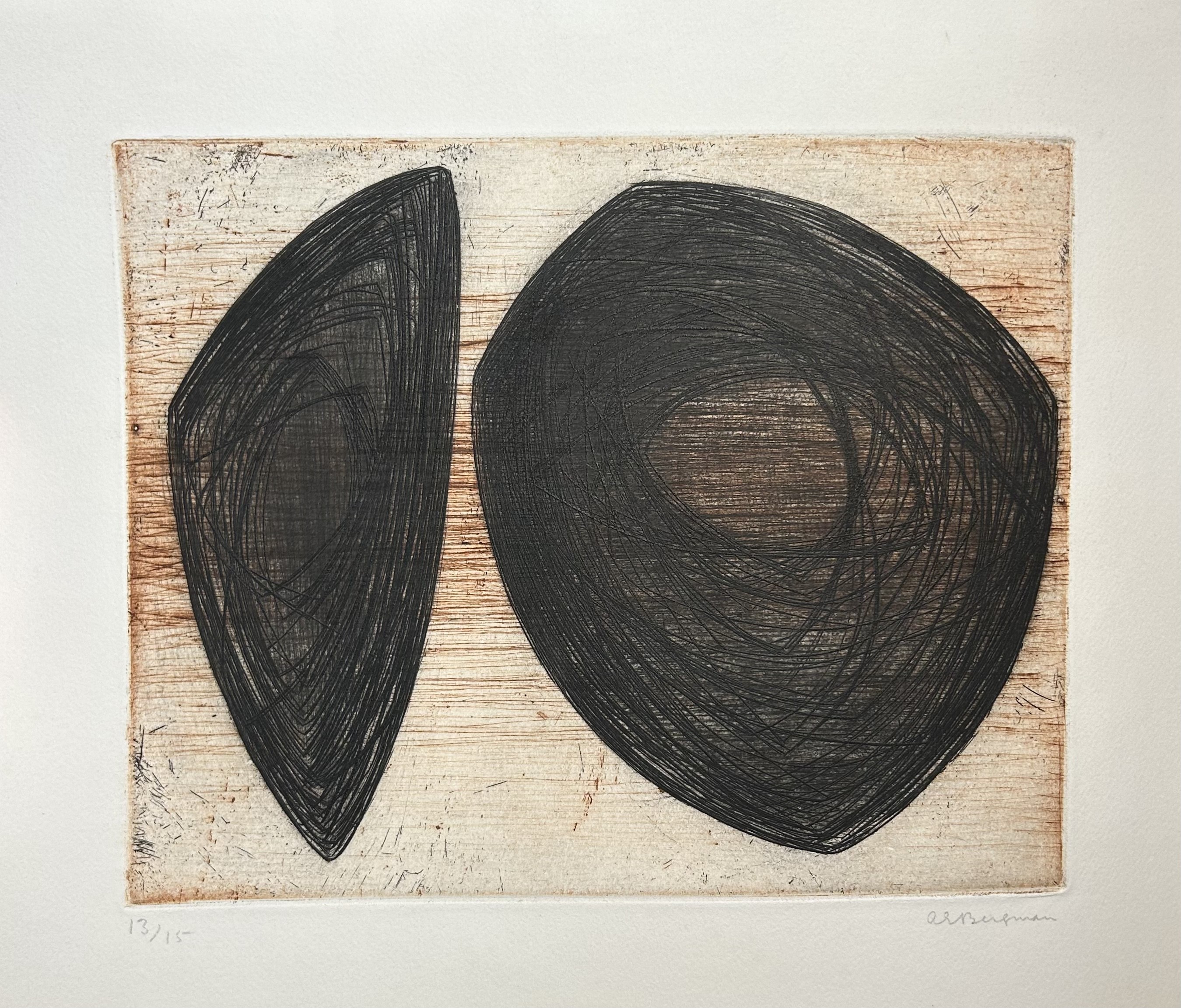 Anna-Eva Bergman, G 2-1953 Deux formes noires ou deux univers Anna-Eva Bergman, G 2-1953 Deux formes noires ou deux univers