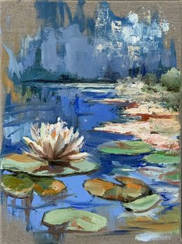 Peinture, Water Lily pond in the Blue, Schagen Vita