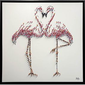 Gemälde, Flamingo Flirt, Bartus