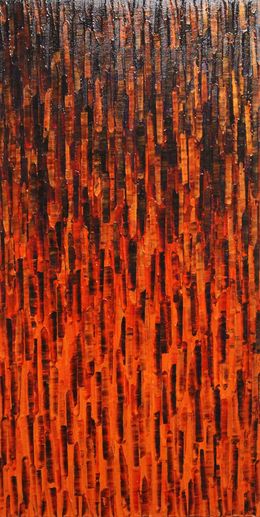 Painting, Matrice orange rouge, Jonathan Pradillon