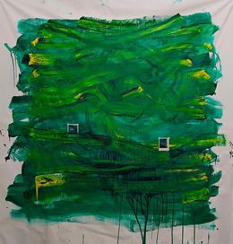 Gemälde, "Green Yellow Seppuku", Udi Cassirer