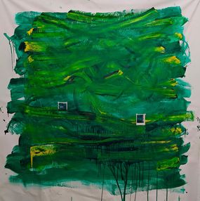 Painting, "Green Yellow Seppuku", Udi Cassirer