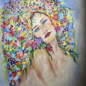 Peinture, Flamme florale, Sylvie Pulur