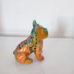 Sculpture, Green bull (mini bouledogue), Âme Sauvage