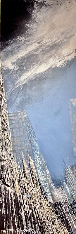 Painting, Saint Patrick’s NY contrasting with it’s surroundings, Frank De Blok