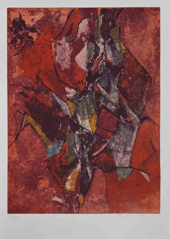 Salvatore Provino, Red Abstract Composition Salvatore Provino, Red Abstract Composition