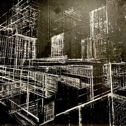Painting, Blueprint in Black, Frank De Blok