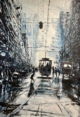 Gemälde, San Francisco cable-car, Frank De Blok