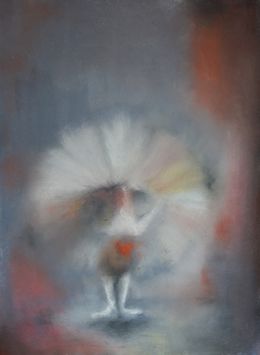 Painting, Orange Flower ll, Kerstin Paillard
