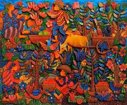 Painting, Life in the Village, Kusbudiyanto