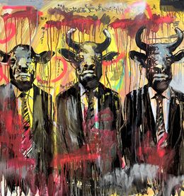 Painting, Three Bulls (series Noise of the Street), Menkiv Anatoliy