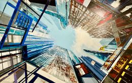 Painting, Looking Up NY, Frank De Blok