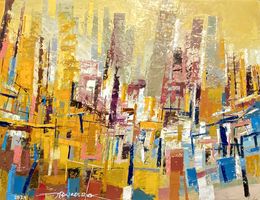 Painting, Chaos Urbais automnal, Frank De Blok