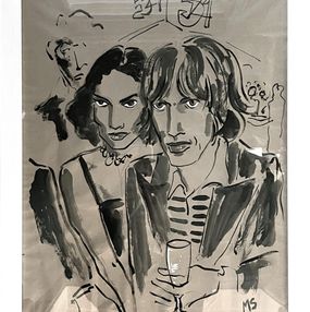 Dibujo, Mick and Bianca jagger at Studio 54, Manuel Santelices