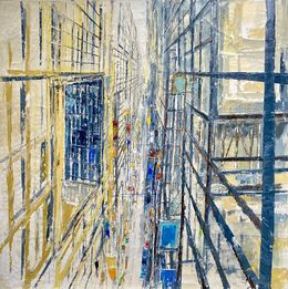 Painting, Narrow street in Hong Kong, Frank De Blok