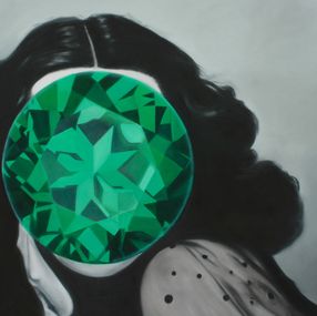 Painting, Emerald (Liz Taylor) Mirror Stone, Carolina Gomez