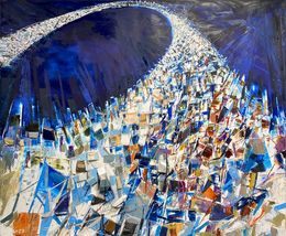 Painting, Möbius City in Space, Frank De Blok