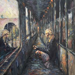 Painting, Girl on the train, Liubou Sas