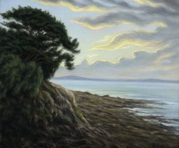 Painting, Pointe d'Aradon, Bretagne, Jules Robert Chatelain