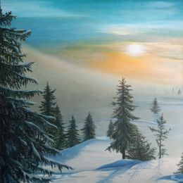 Peinture, The cold fire of the winter sun, Olga Ivolga