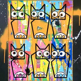 Peinture, Bande de Chats, Stephanie Godann