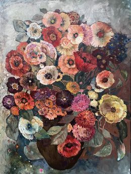 Peinture, Bouquet in a brown vase, Nadezda Stupina