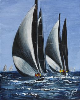 Gemälde, En compétition - Monde de la voile, V-Trillard