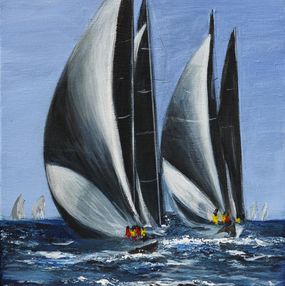 Gemälde, En compétition - Monde de la voile, V-Trillard