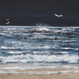 Gemälde, Ecume de nuit  - Paysage marin nocturne, V-Trillard
