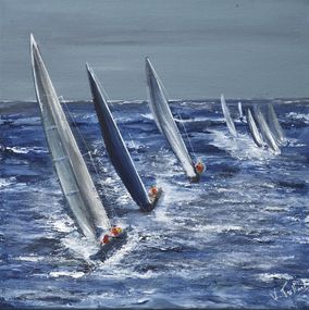 Gemälde, Cap à l'Ouest  - Monde de la voile, V-Trillard