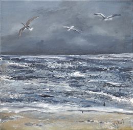 Gemälde, Vol au dessus de l'océan - Paysage marin, V-Trillard