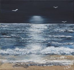 Gemälde, Rayon de lune - Paysage marin nocturne, V-Trillard
