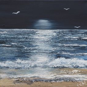 Gemälde, Rayon de lune - Paysage marin nocturne, V-Trillard
