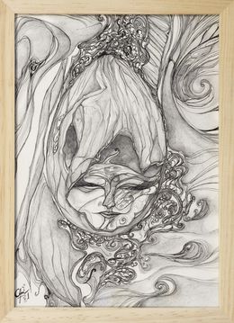 Dessin, Eclosion N°1 - Représentation imaginaire stylisée, Christelle Maria