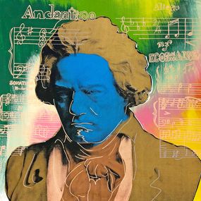 Print, Beethoven (hand embellished canvas), Steve Kaufman