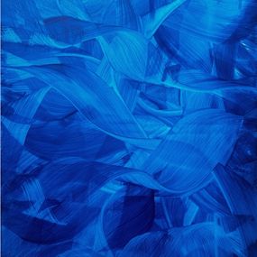 Painting, Abysses - N°2 - Blue abstrat art - Collection waves, Anaïs LF