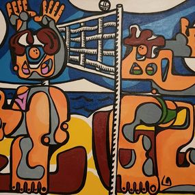 Peinture, Joueuses de beach volley, Pascal Astier