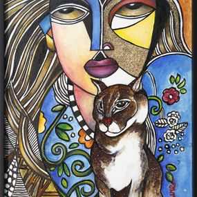 Peinture, Sigmu - Territoires habités, relation homme animal, Isaure