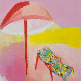 Gemälde, Parasol et Chaise longue, Carinne Hardouin