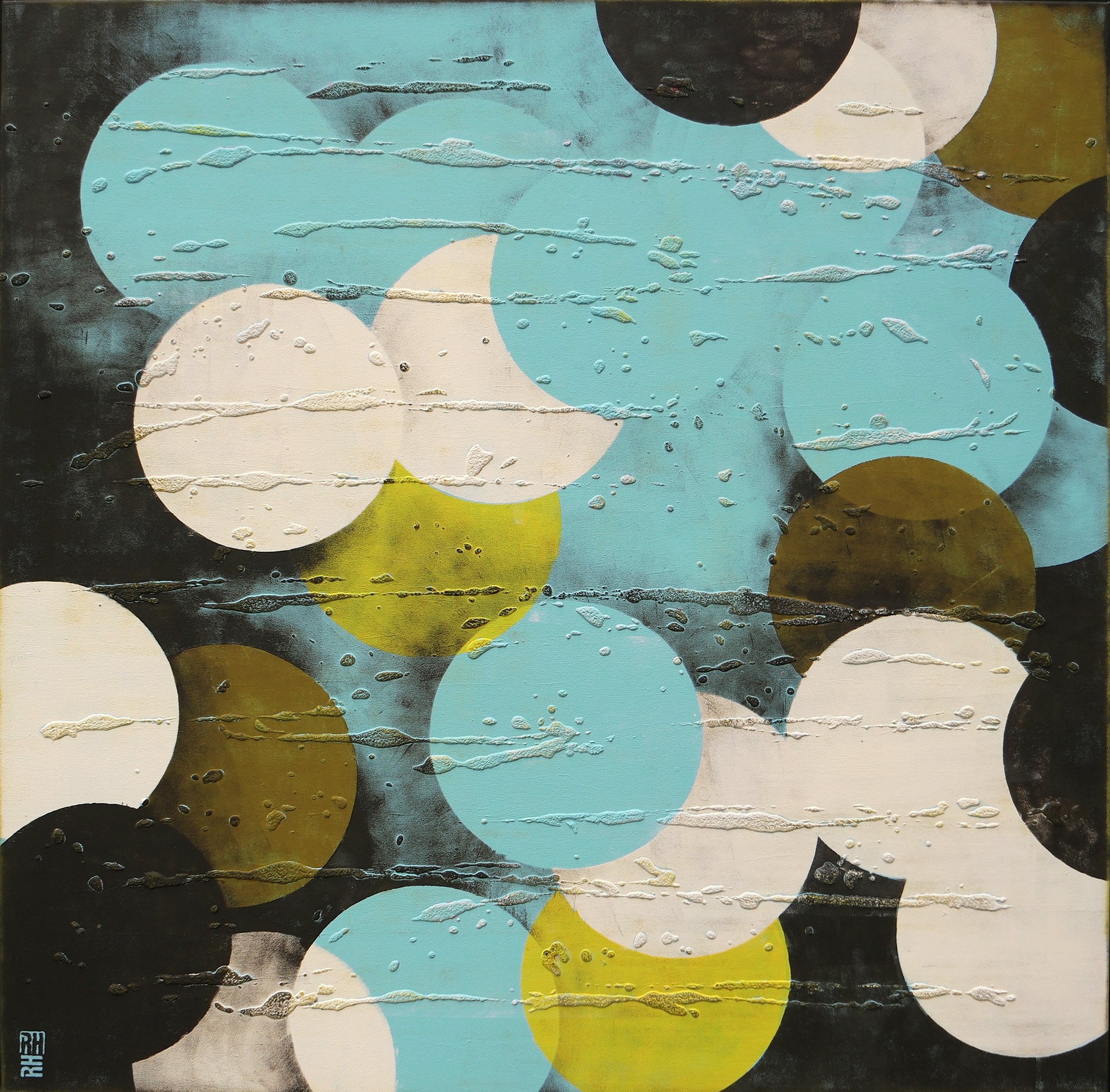 Ronald Hunter, Circle in Circle Turquoise XL Ronald Hunter, Circle in Circle Turquoise XL