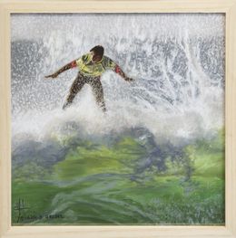 Painting, Où est mon surf? - Série surfeur, Michèle Duretête-Brodel