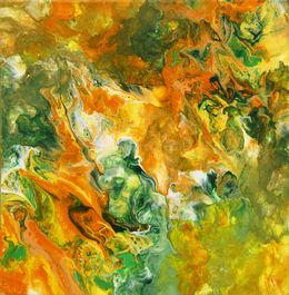 Peinture, Embrasement N°2 - Acrylique pouring, Marc Ivart dit MIV