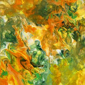 Gemälde, Embrasement N°2 - Acrylique pouring, Marc Ivart dit MIV