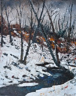 Painting, Snowy river, Pol Ledent