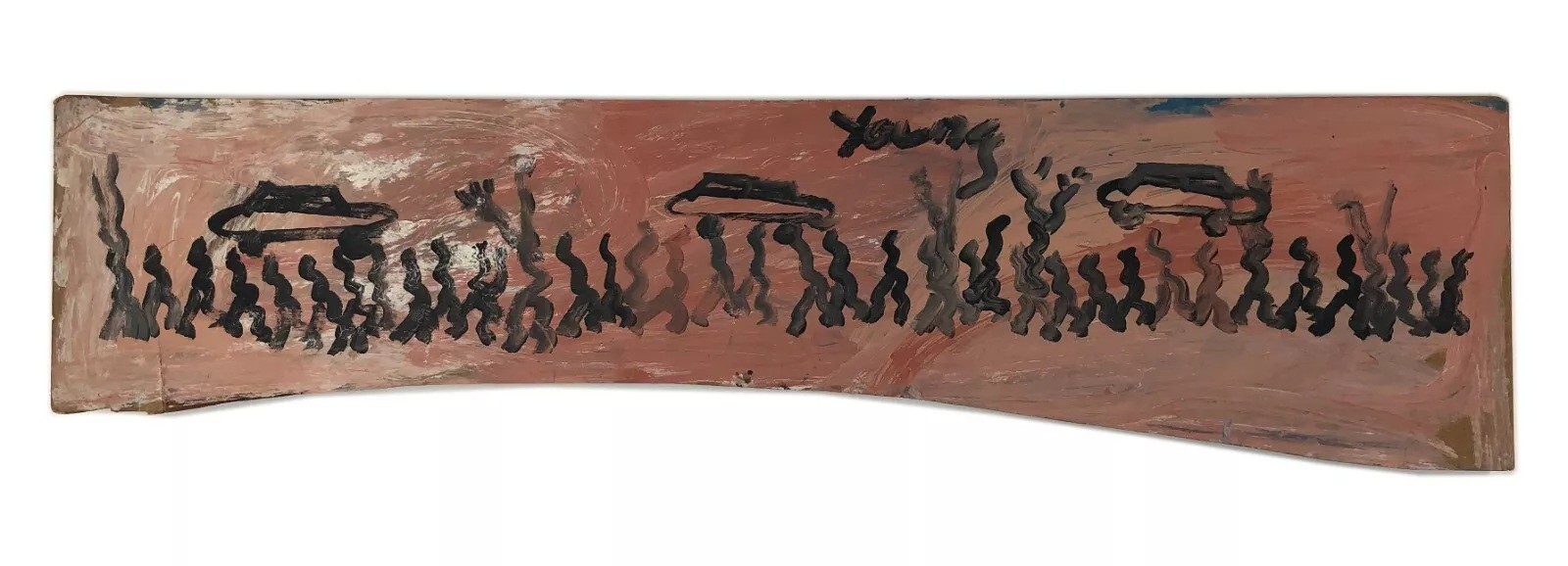 Purvis Young, Celebration (large original painting on wood) Purvis Young, Celebration (large original painting on wood)