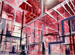 Painting, Structure Architecturale en rouge, Frank De Blok